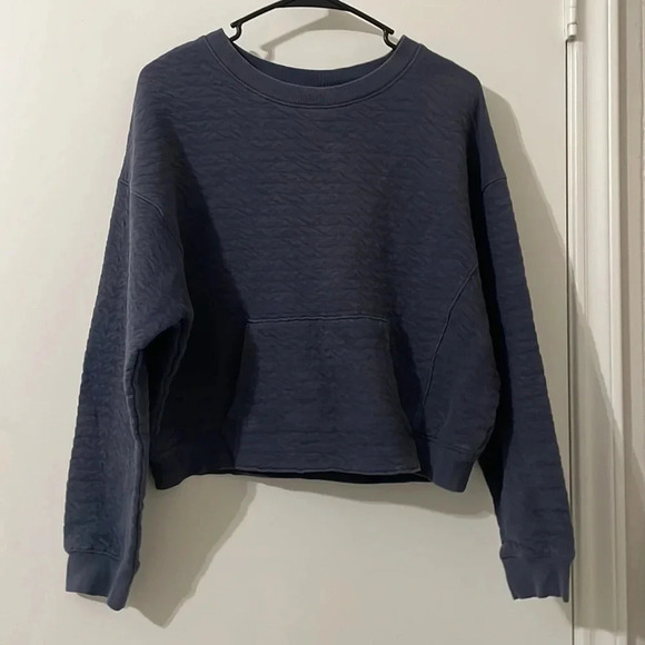 Women's Quilted Crew Sweatshirt - All in Motion Slate XS, Grey - Picture 2 of 6